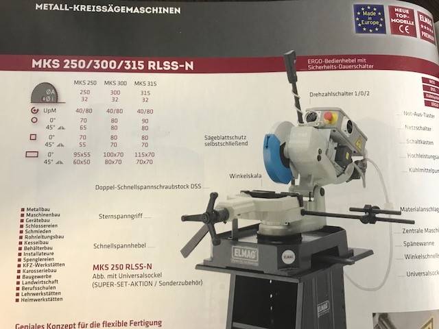 Fierastrau cu disc pentru metal MKS 250 RLSS-N, 40/80 UPM