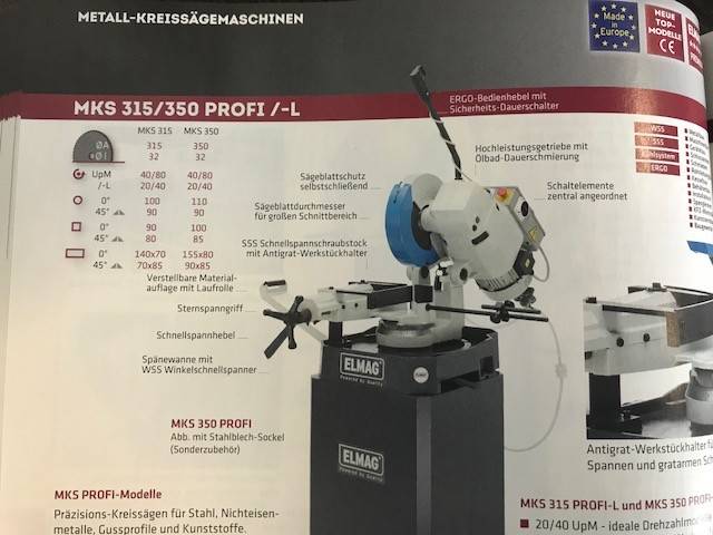 Fierastrau cu disc MKS 315 PROFI-L, 20/40 UPM