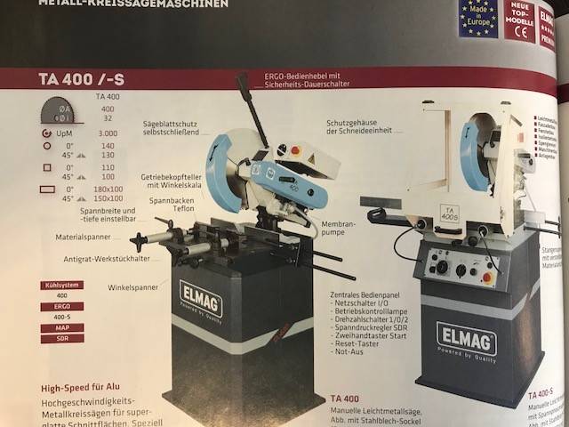 Fierastrau cu disc pentru aluminiu TA 400
